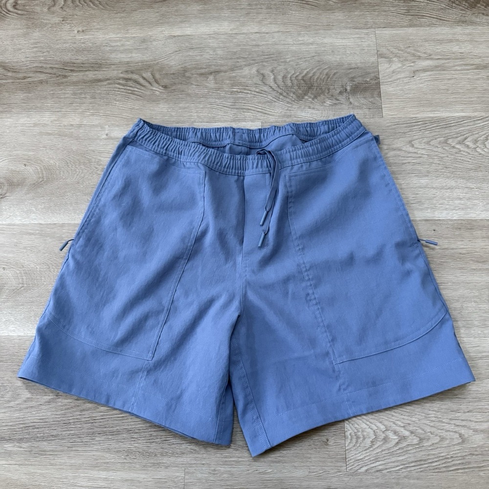 Lululemon Men's M 7" Relaxed-Fit Pull-On Short Light Woven Oasis Blue LM7BGXS